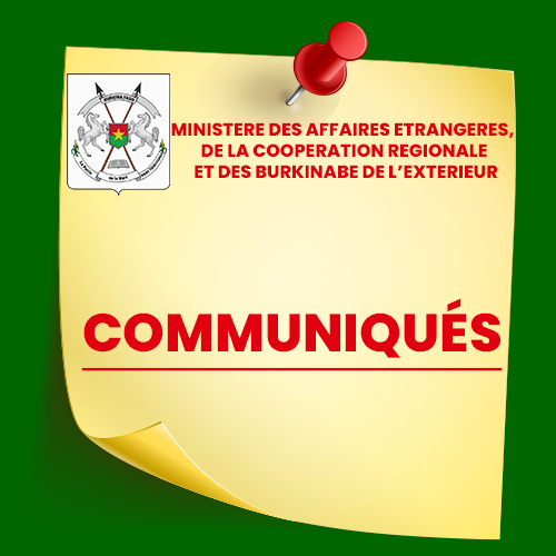  Communiqué de presse issu de la réunion ministérielle de la Confédération des États du Sahel (AES) sur la libre circulation des personnes et des biens.